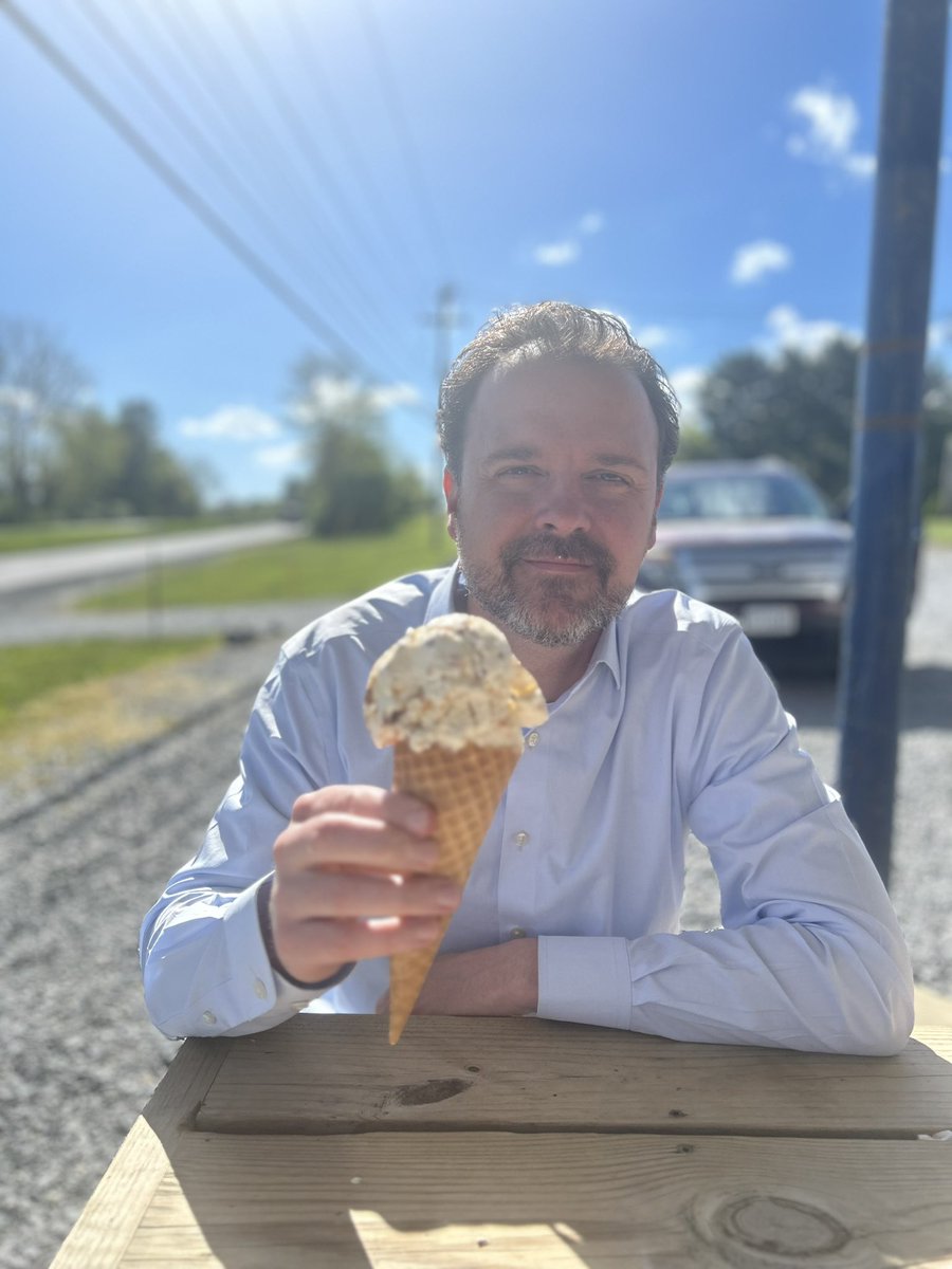 Got some $7 ice cream at Pycone Creamery in Fairlawn in tribute to our worst president ever, but to support local small business. #STP4VA24