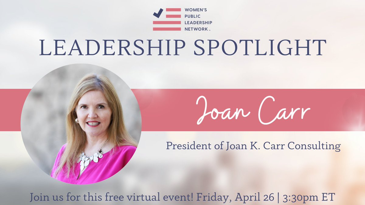 Join WPLN tomorrow for our #LeadershipSpotlight with @jkirchnercarr! Joan worked for 3 decades in politics/government in Georgia & Washington, and she also worked as a reporter for news outlets including the AP! This event is FREE to attend. ➡️ hubs.la/Q02tJtgb0