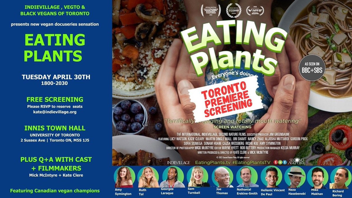 🎥🎬🌱 I'm looking forward to Tuesday night's premiere of EATING PLANTS in #Toronto - an upbeat series that explores plant based food, the world’s fastest growing culinary trend. 🌶🥕🥒🫘 Come out & meet some #V-celebs in your city!🤩 #vegan #veganfood eatingplants.tv/ita