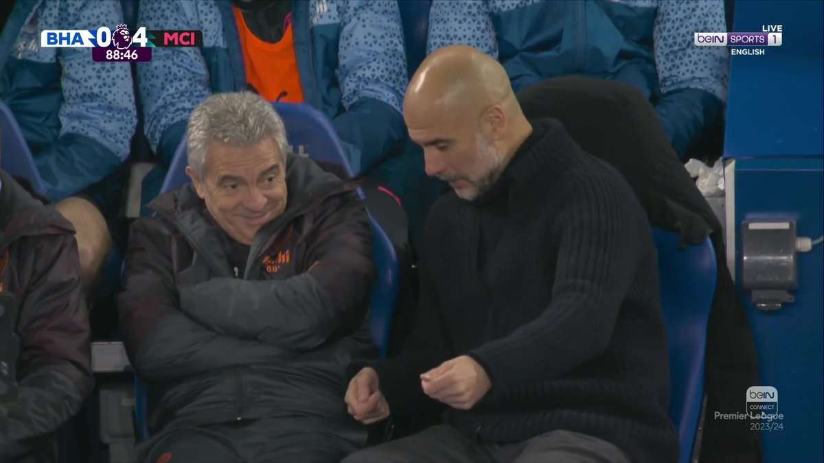 What is Pep up to here?! #beINPL #BHAMCI