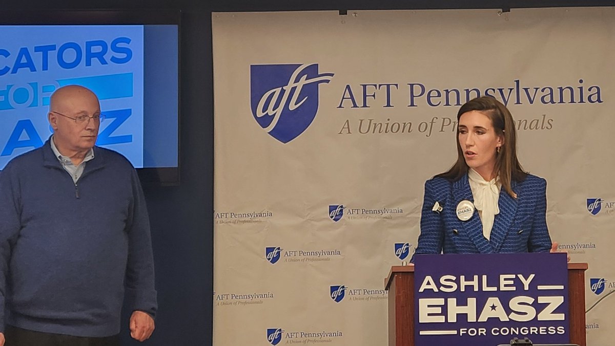 AFT Pennsylvania’s Executive Council enthusiastically endorses @ashley_ehasz for Congress in the 1st District! #AFTVotes @NFT1417