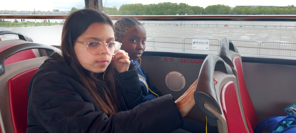 Of course we chose the day it was raining to go on an open top bus of Bordeaux!!! At  least we had the roof on!! @TuringScheme_UK #turingscheme