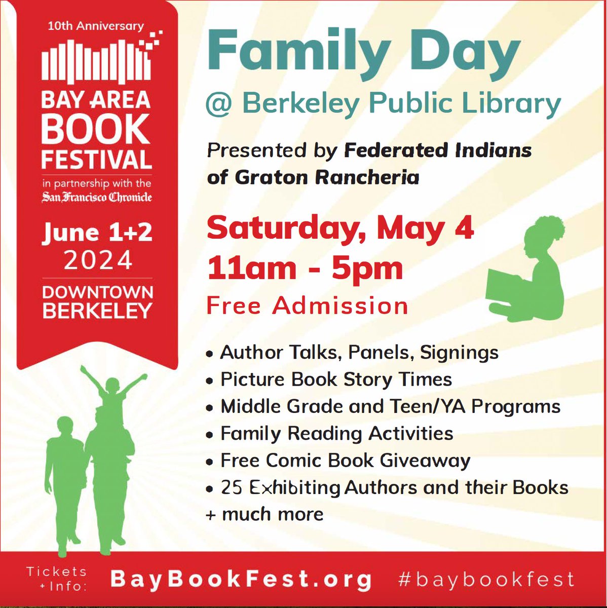 Join me next Saturday at the #baybookfest Family Day! I'll be speaking on two panels - 1) Storytime: Corazón (featuring picture books by me, Michael Genhart, and Joe Cepeda) 2) Middle School Beyond the Classroom (with Marissa Moss, Kekla Magoon, and Nicole Chen)