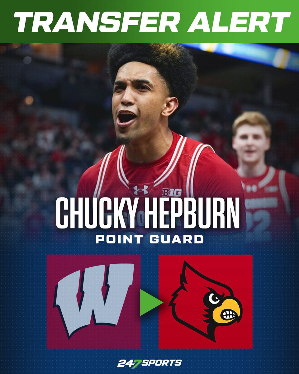 𝙉𝙀𝙒𝙎: Wisconsin transfer Chucky Hepburn has committed to #Louisville, a source tells @247Sports. Hepburn earned All-Big Ten Honorable Mention and Defensive Team honors this past season. STORY | 247sports.com/college/basket…