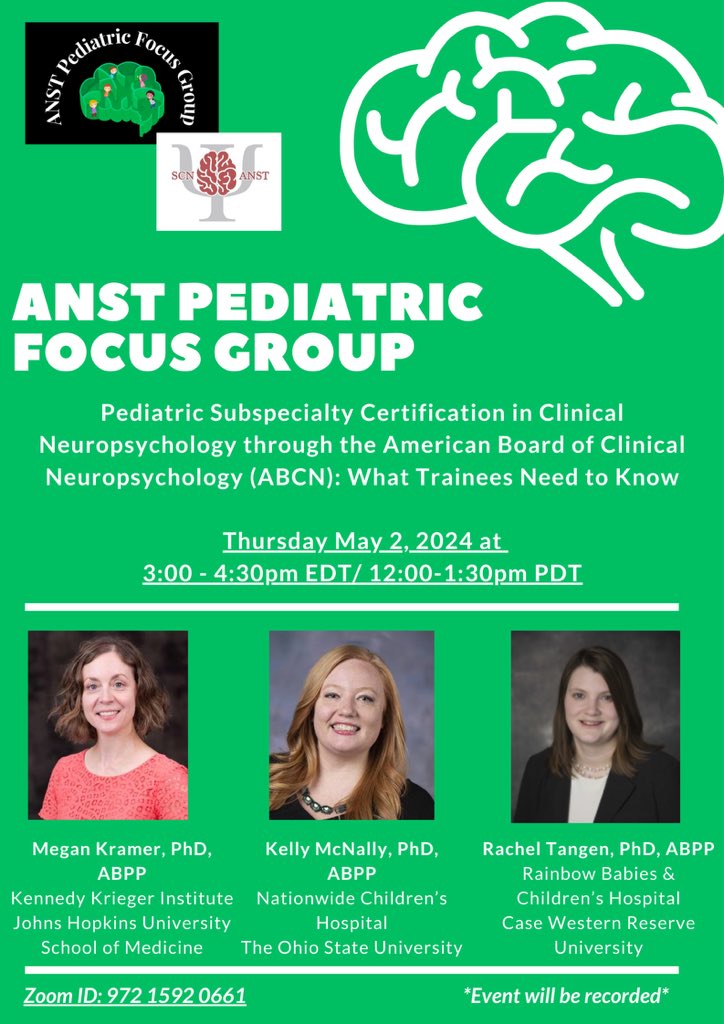 AnstPeds's tweet image. Join us next week as we learn more about pediatric subspecialty board certification. This presentation is specifically tailored to trainees, but is open to all training levels!