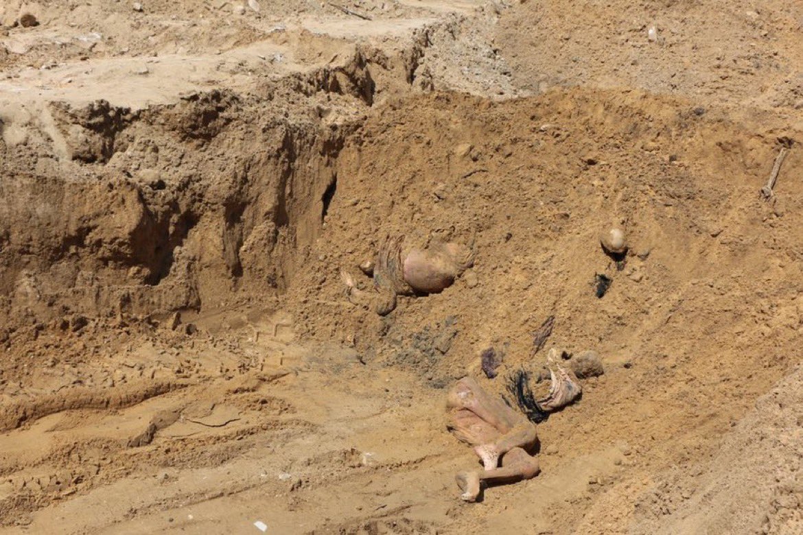 In Gaza, bodies buried deep by the Israeli army are uncovered wherever you dig. This shows how much freedom, dignity, and human rights have no value.

They dehumanized the palestinians to the point that no one reports or condemns anything.