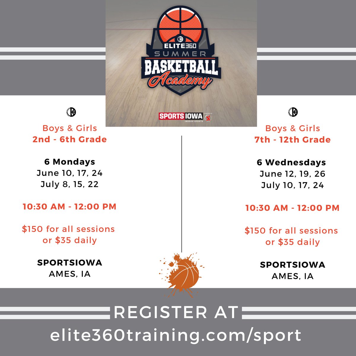 Our popular Summer Basketball Academy is filling up!🏀 Don't miss out, go to the link below to get registered & save your spot! This camp is a great way to improve your game, learn new skills, & have FUN on the court this summer. ➡️elite360training.com/sport