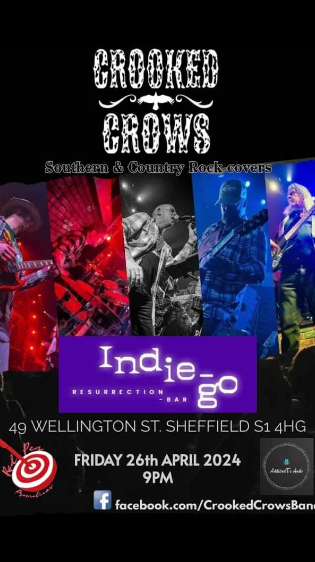 #CrookedCrows @ @IGResurrection 9pm #tomorrow #night @sheffcitycentre @sheffieldlive @SheffUniSounds @SheffMusic @SheffMusicHub @HelpSheffield @SFDMusicScene @shftelegraph @BBCSheffield @sheffieldblog @SheffieldBlogrs @Sheffield_Gigs @SheffieldGigs @sheffcitylive @sheffieldtrib