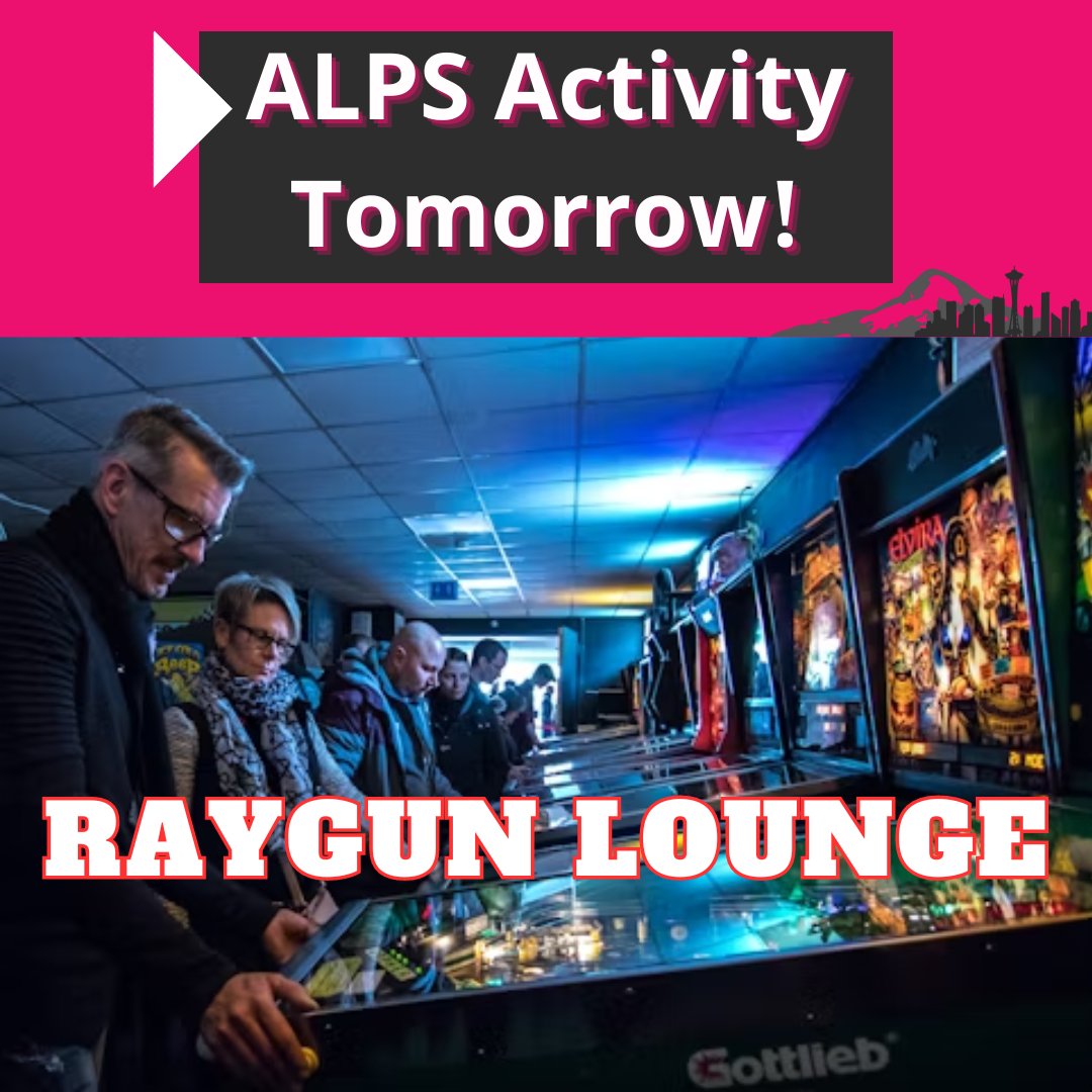 Do you enjoy pinball, other games, and delicious local food and beverages? Join the ALPS game night activity at Raygun Lounge tomorrow!
#alpslanguageschool #alpsactivities #studyinseattle #raygunloungeseattle #gamenight #Seattle #Washington #studyenglishabroad #travel #study