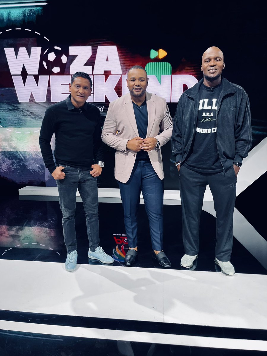 Awesome to have these gents on the show tonight… #WozaWeekend, the home of the legends @MorganGouldZA @Klatey7 🙏🏾 make sure you catch the repeat or watch the show on catch up #SSDiski #SSFootball #supersportunited #Kaizerchiefs #orlandopirates