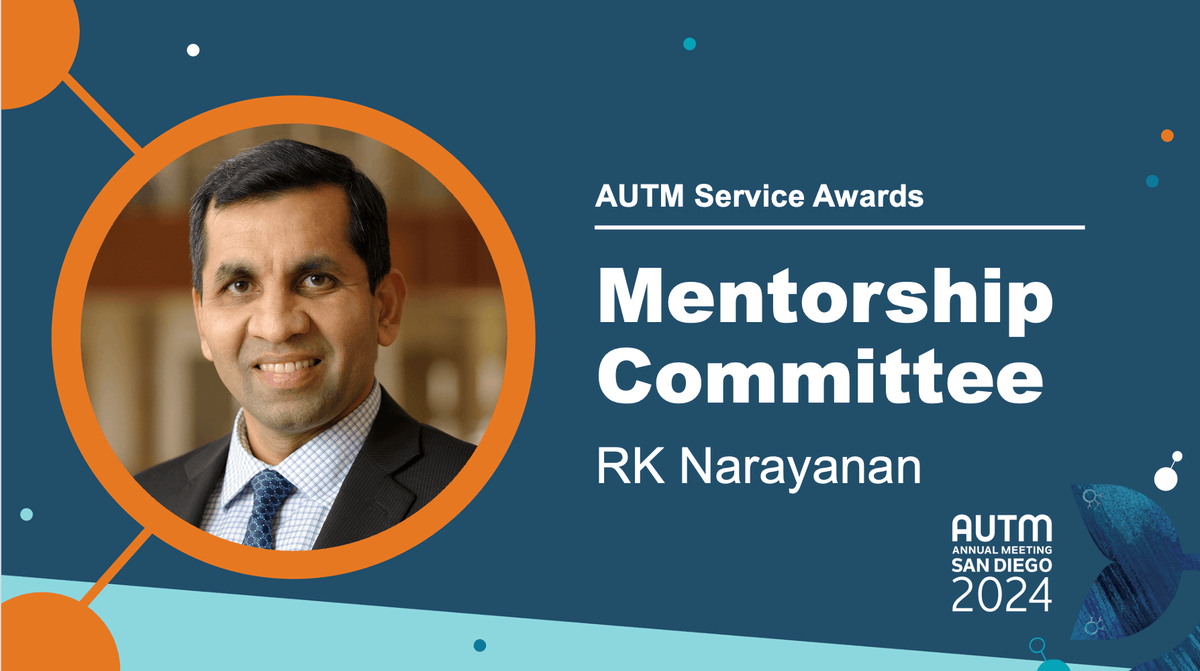 This #NationalVolunteerWeek, we celebrate the extraordinary individuals who shape our world through their selfless dedication. AUTM is privileged to have passionate volunteers like RK Narayanan, whose expertise and commitment strengthen our Mentorship Committee.