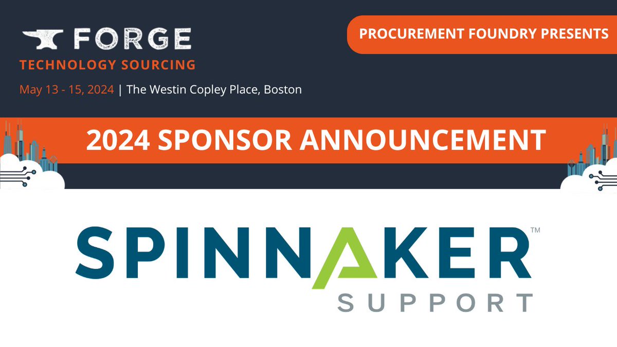 We are delighted to have @SpinnakerSupprt join us at #ForgeTech24. Whether you run Oracle, SAP, or Salesforce, Spinnaker will help you conquer your software challenges once and for all. Come meet them in May! Apply now: hubs.li/Q02v1lLZ0