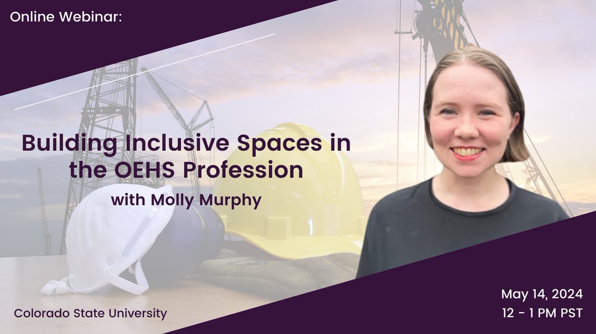 Meet Molly Murphy, a student and researcher @ColoradoSPH studying Industrial Hygiene. On May 14th, she will co-host a free webinar on the state of inclusivity in OEHS professions. Learn more and register here: coeh.berkeley.edu/24ihw0514 #DEI #IndustrialHygiene #OEHS #ERCWebinar