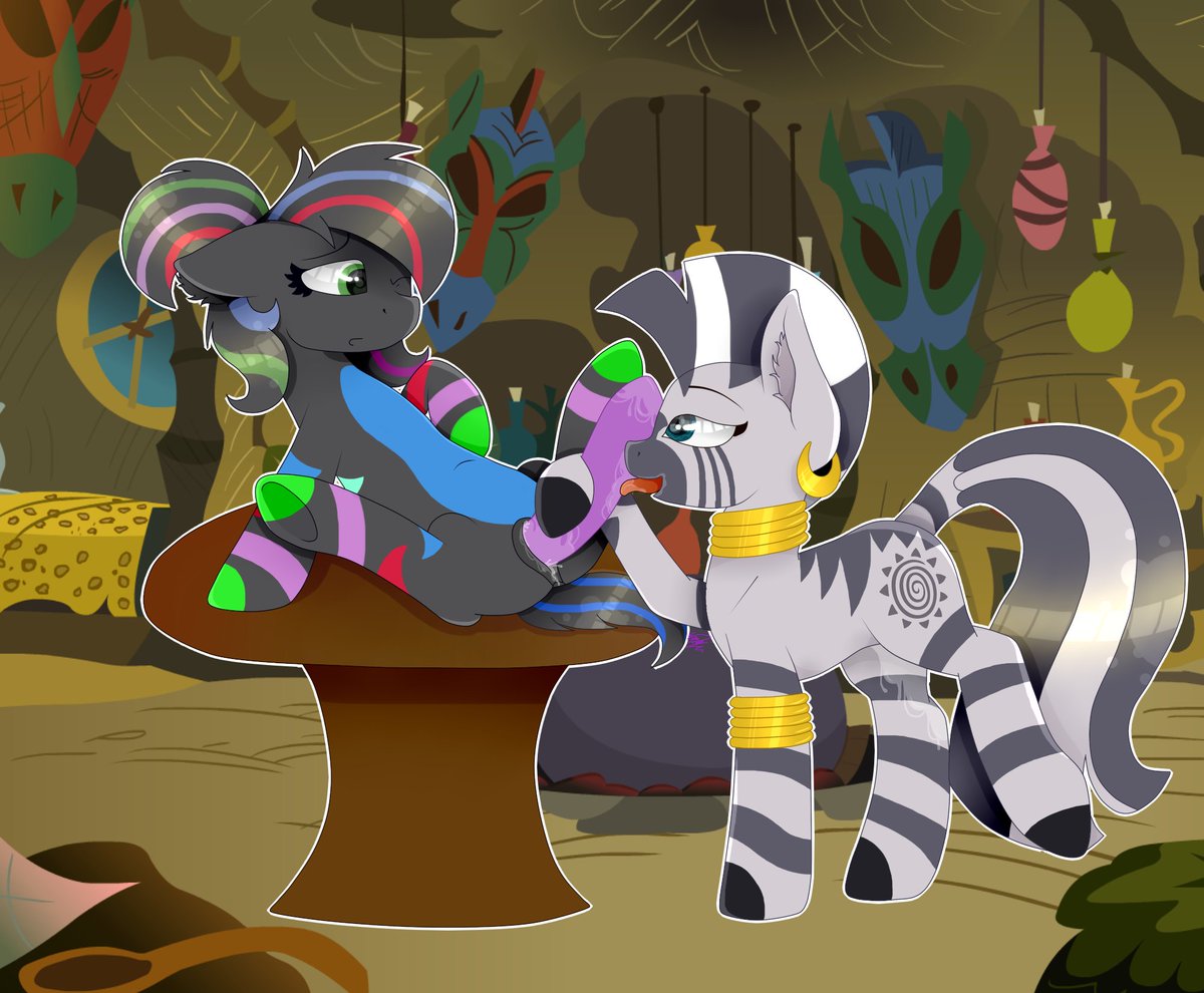 KathePArt's tweet photo. New commission, Zecora is practicing a new type of fun! 
#nsfw_twt #mylittlepony https://t.co/eL6TBQWqCK