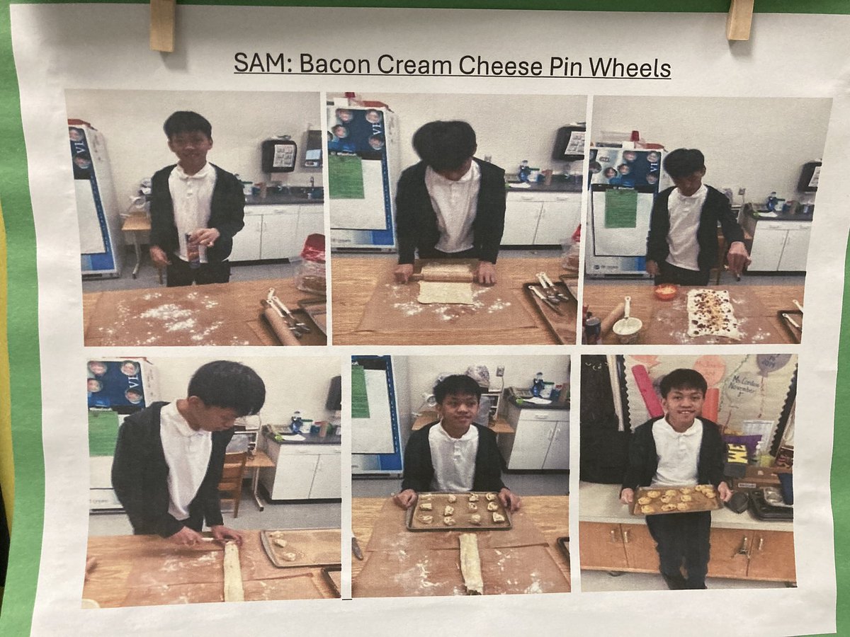 TEAM M.E class cooking for this week is Bacon Pinwheel Cookies. They were magically delicious. @IdaMandarino @STA_TCDSB @ChristyGarrity