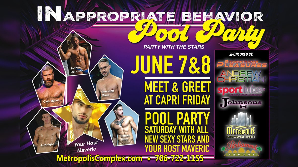 Things are going to be HOT, HOT, HOT this June! Better reserve today. 706-722-1155
MetropolisComplex.com/ibppjune.html
<a href="/ACenEspanol/">Andrew Christian Esp</a> <a href="/SportLube/">SportLube®</a> <a href="/Brushstrokes/">BrushstroksPleasures</a> <a href="/MavericAtlanta/">⚜MAVERIC⚜</a>