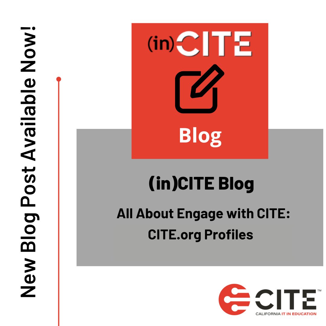 In case you missed the Engage with CITE webinar this month on CITE.org Profiles, check out our blog post about it with the link to watch the webinar here: cite.org/news/engage-wi… #CITE_EDU #k12sysadmin #edtech #technology