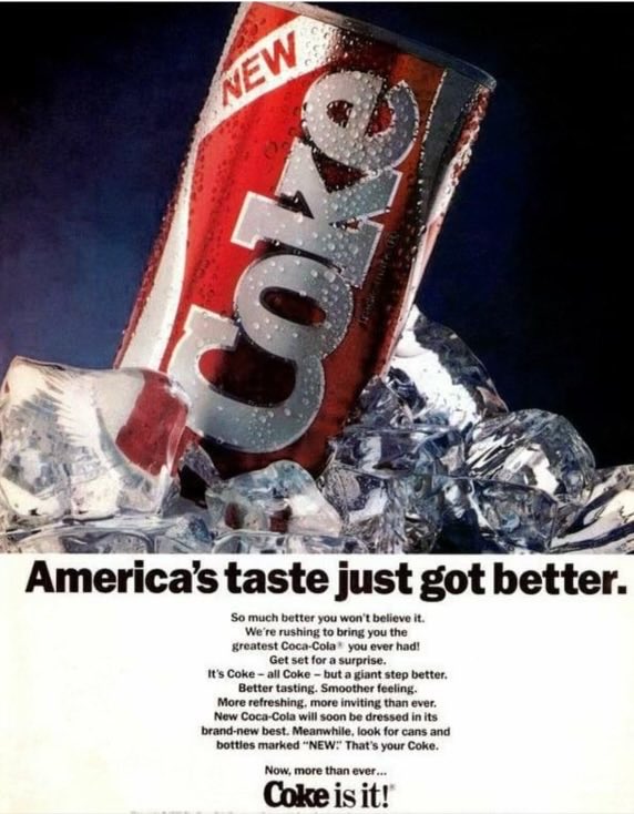 And 39 years ago.  The taste that came. And went. #newcoke #cokeclassic