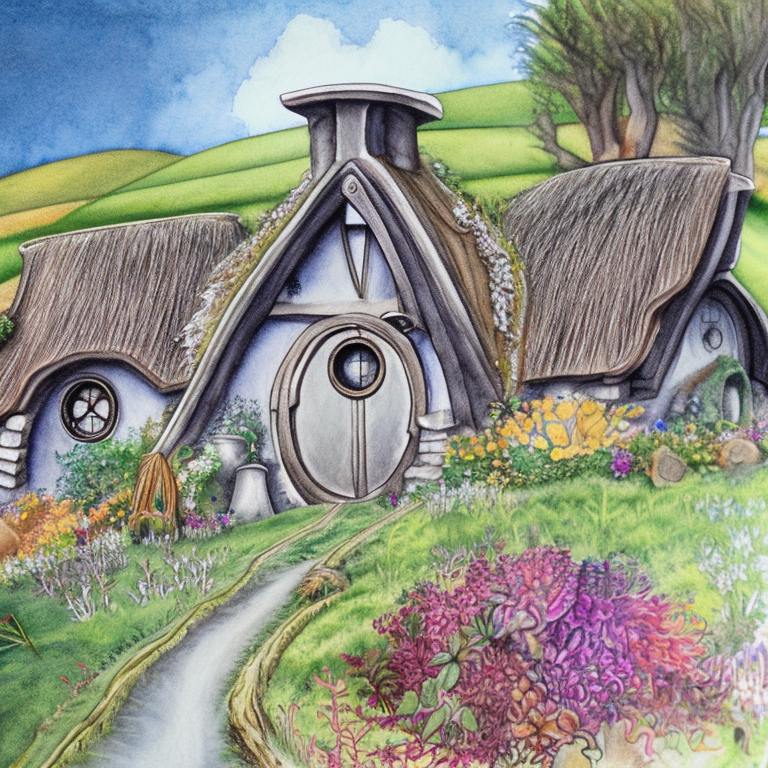 Hobbit house #StableDiffusionAI #generatedart #AIArt #Artwork #painting #fantasyart #lotr