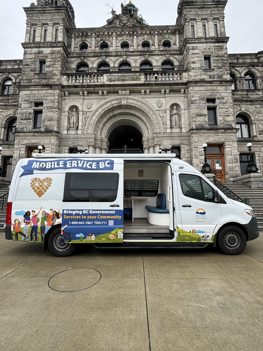 Government showing off its new mobile services van, which travels to remote areas, seniors homes and other locations to help renew driver’s licenses and 300 other government services for people who can’t access gov office. Tried it. Very useful. Pilot project stage for now.