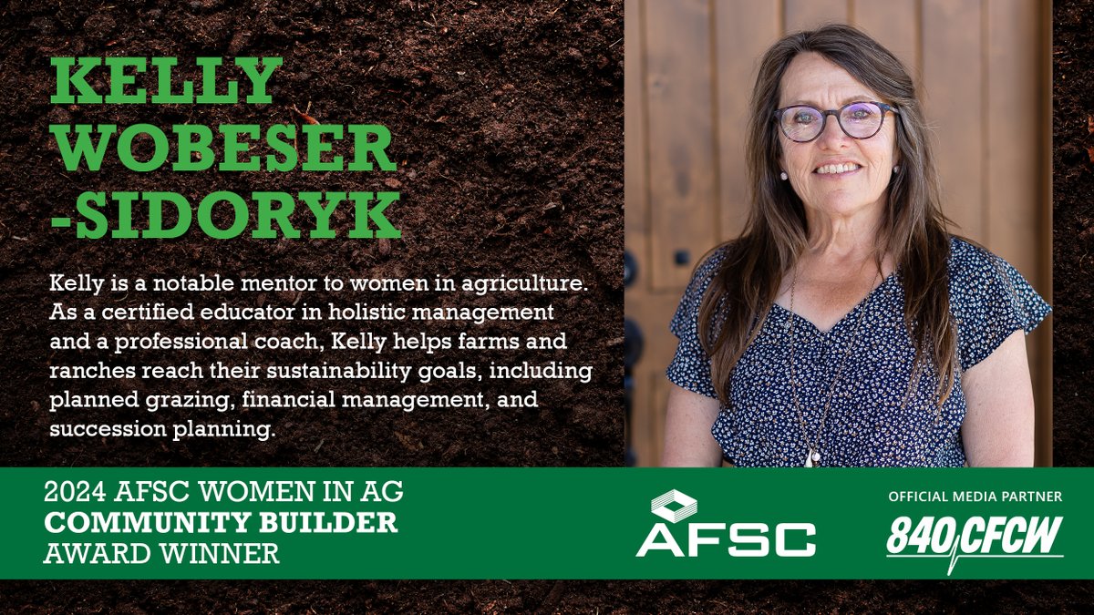 Women in Ag Award-Winner Spotlight: Kelly Wobeser-Sidoryk brings communities together, elevating the agriculture community and going the extra mile to build something bigger. Catch her tomorrow on the @840CFCW Alberta Ag Show with Cheryl Brooks. Bio here: bit.ly/49WvEq1