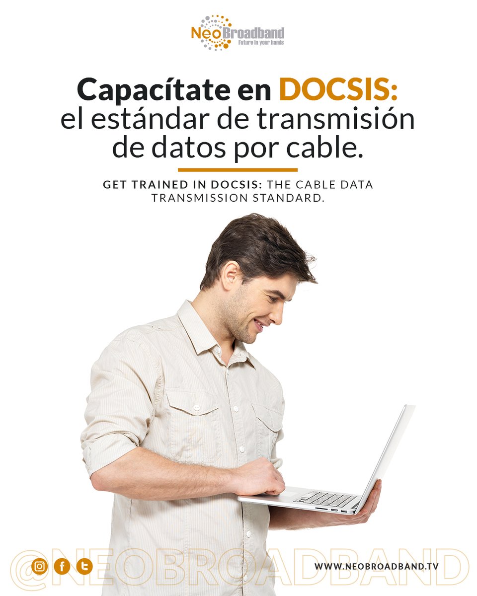 NeoBroadband's tweet photo. We train your personnel to use and implement DOCSIS platforms in an effective and secure manner. 

DOCSIS is a standard that enables high-speed data transmission over coaxial cable networks.

https://t.co/WS4WyJsHFM
customerservice@neobroadband.tv
(305) 602-2237

#FTTH #DOCSIS https://t.co/ChSdN1RRKW