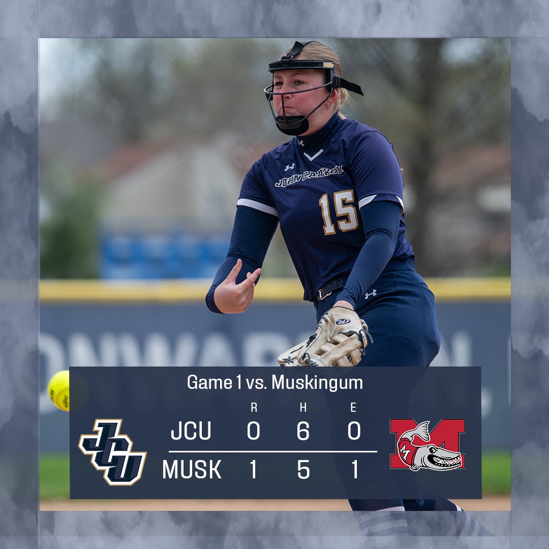 SB: Blue Streaks lose a pitching duel, as JCU is one of just four teams to hold the 23-8 Muskies to one run or fewer in a game this season. Danielle Orendi finished with 10 strikeouts ⚡️ Game 2 up next at about 5:20 🥎