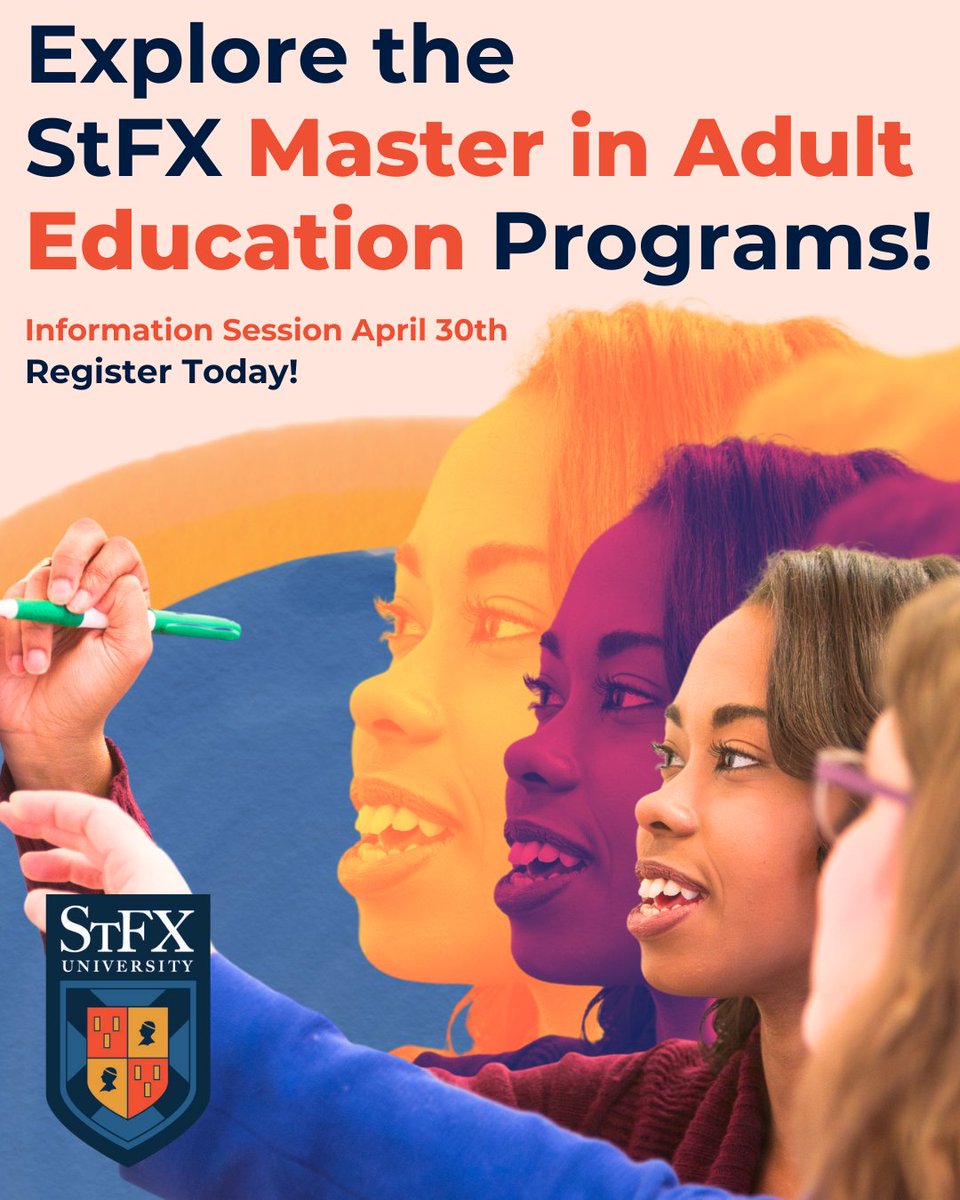 🎓Passionate about teaching and driving social change? Elevate your skills with StFX's Master in Adult Education Programs! Dive into a flexible, supportive learning environment ideal for those committed to community impact. Join our virtual info session at bit.ly/3UxuNXn