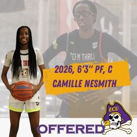 Camille (@camille_nesmith) on Twitter photo After having a great conversation with Coach Williams, I am excited and thankful to receive an offer from <a href="/ECUWBB/">East Carolina Women’s Basketball</a>! After having a great conversation with Coach Williams, I am excited and thankful to receive an offer from <a href="/ECUWBB/">East Carolina Women’s Basketball</a>!