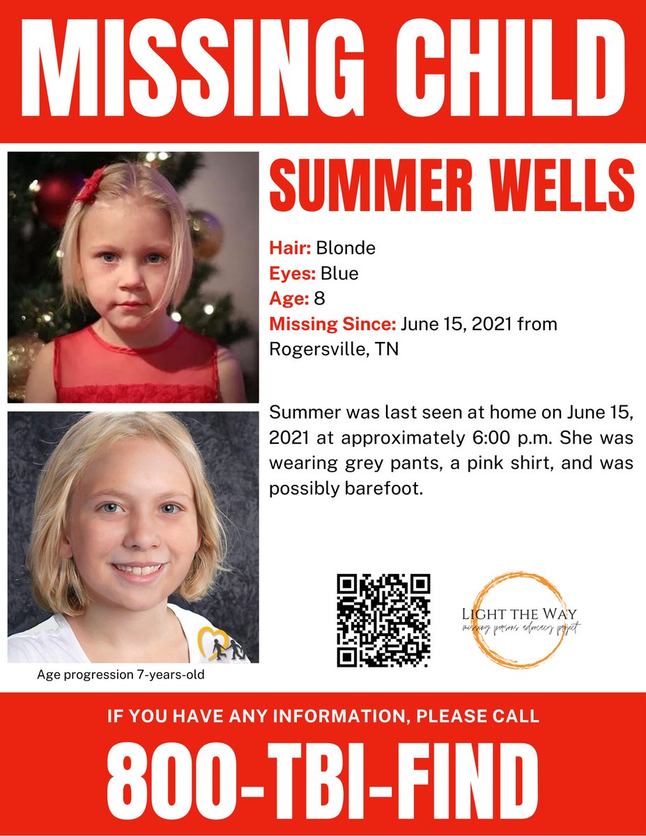 #MissingPosterMonday #SummerWells #Tennessee #MondayMotivation #Missing #MissingPerson