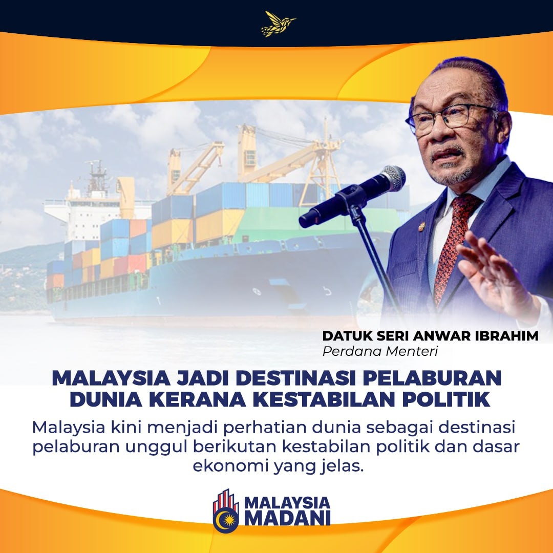 AzureenFarrah's tweet photo. Malaysia kini menjadi perhatian dunia sebagai destinasi pelaburan unggul berikutan kestabilan politik dan dasar ekonomi yang jelas. https://t.co/7QXxvGYJYX