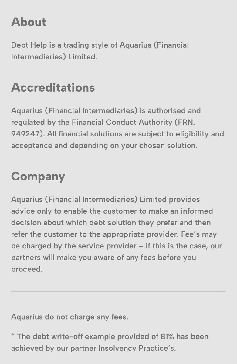 Russell Bhoy (@rebel_debt_dude) on Twitter photo <a href="/TheFCA/">Financial Conduct Authority</a> <a href="/ASA_UK/">ASA</a> is this not IVA packaging?
Aquarius (Financial Intermediaries) - 949247) - via Money Bee Expert moneybee.expert package IVAs and send to Insolvency Companies. Nothing of this trading name mentioned on the FCA register? <a href="/terminator_iva/">IVA Lead Terminator</a> <a href="/TheFCA/">Financial Conduct Authority</a> <a href="/ASA_UK/">ASA</a> is this not IVA packaging?
Aquarius (Financial Intermediaries) - 949247) - via Money Bee Expert moneybee.expert package IVAs and send to Insolvency Companies. Nothing of this trading name mentioned on the FCA register? <a href="/terminator_iva/">IVA Lead Terminator</a>