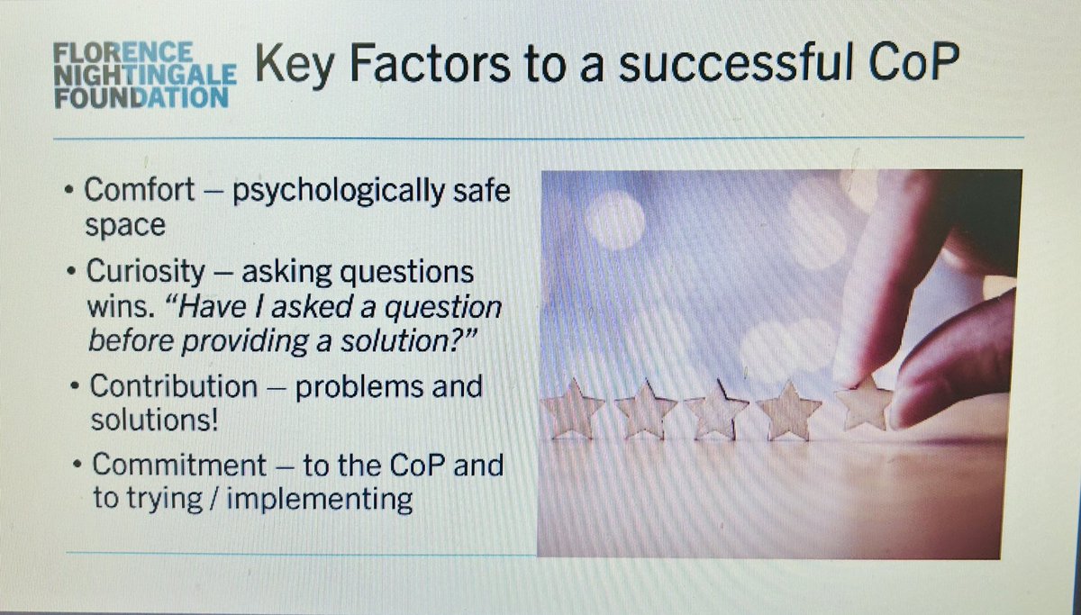 Attended two fantastic webinars via @FNightingaleF this week. #Clinicalsupervision & #Communityofpractice Engaging, informative, psychologically safe, interactive… such a unique opportunity!! I’m loving the experience @CV_UHB #leadership #FNFfellow #peersupport #endlesscuriosity