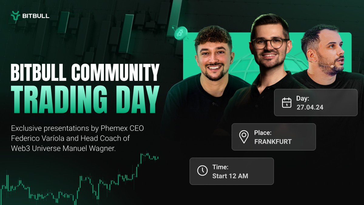 Endlich ist es soweit! Wir haben uns seit Wochen darauf gefreut und haben einen tollen Tag für euch vorbereitet. Der @Phemex_official x Bitbull Trading Day. Unser aller erste Communitytreffen: 250 Community Mitglieder sind in das Hotel in Frankfurt eingeladen, wo wir exklusive…