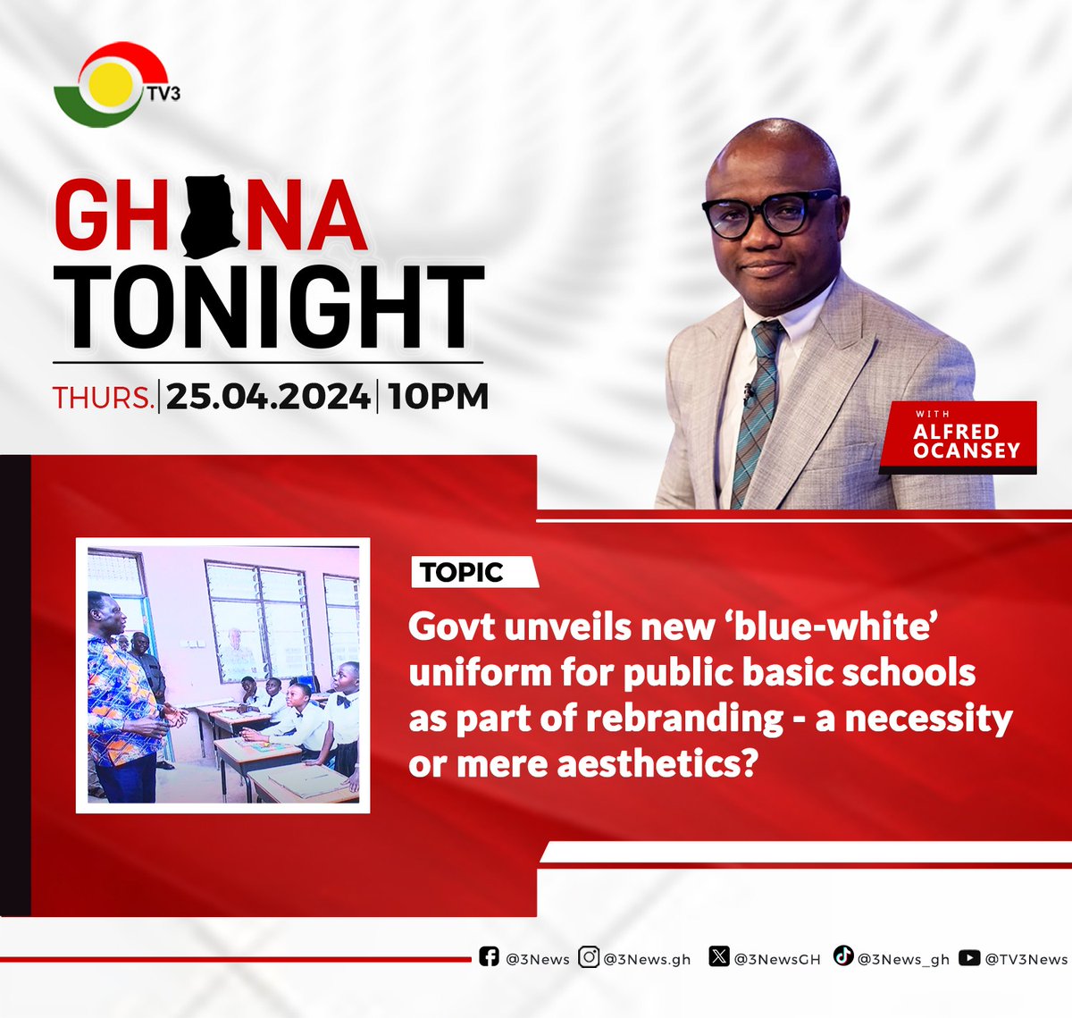 Join us on #GhanaTonight with @alfred_3fm at 10PM for the conversation.

#3NewsGH