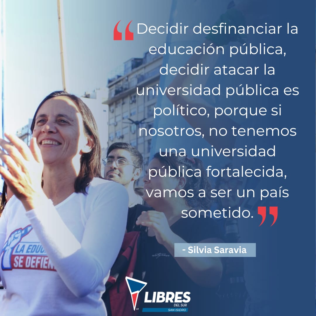 🔵🔴 un pueblo sin universidad pública es un país sin soberanía 

#Argentina #Milei #SilviaSaravia #EducaciónPública #SanIsidro #LibresdelSur