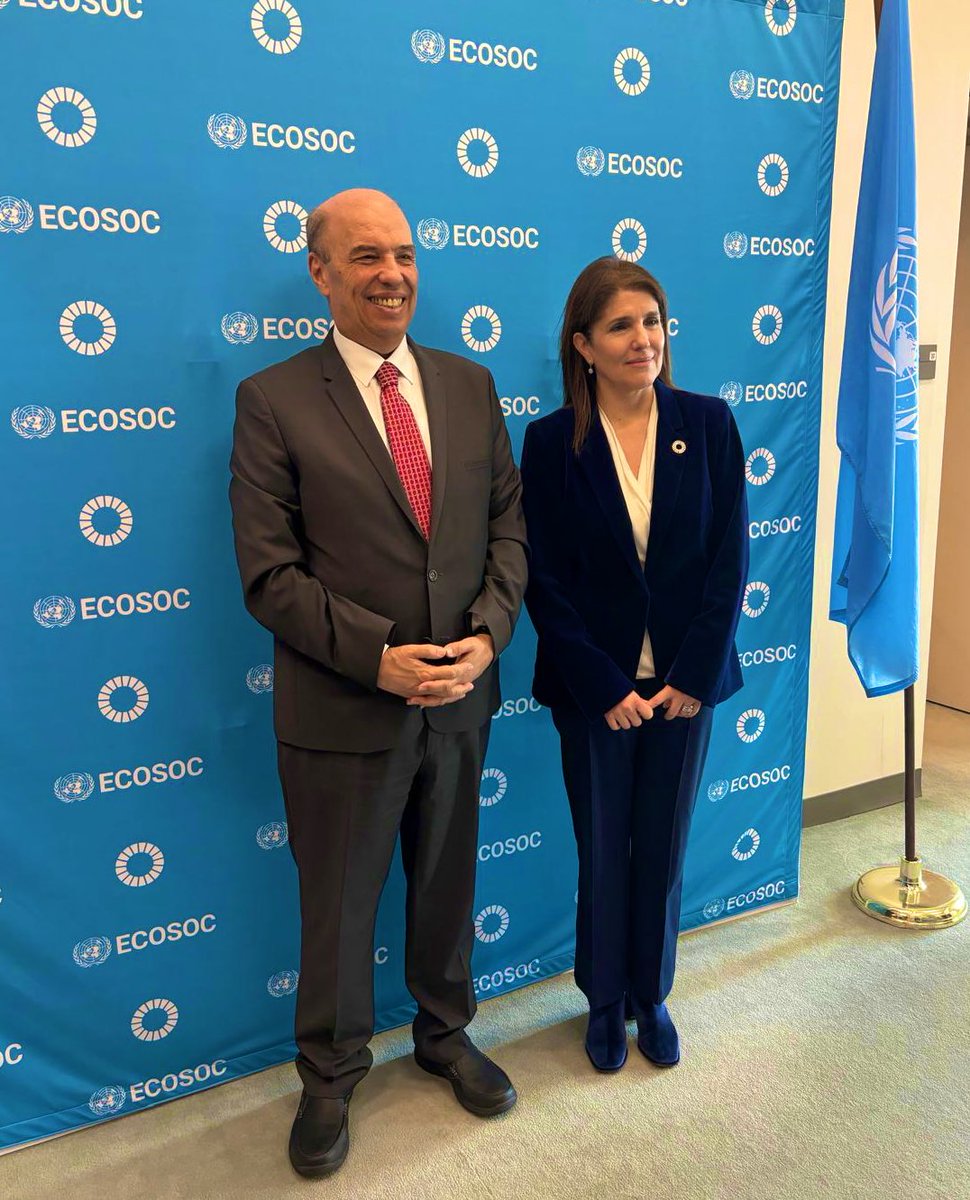 Human Rights Council President Omar Zniber met Economic & Social Council President @paulanarvaezo. They highlighted @UNECOSOC & @UN_HRC crucial role in achieving sustainable development for all, urged closer cooperation & inclusive participation of civil society in their works