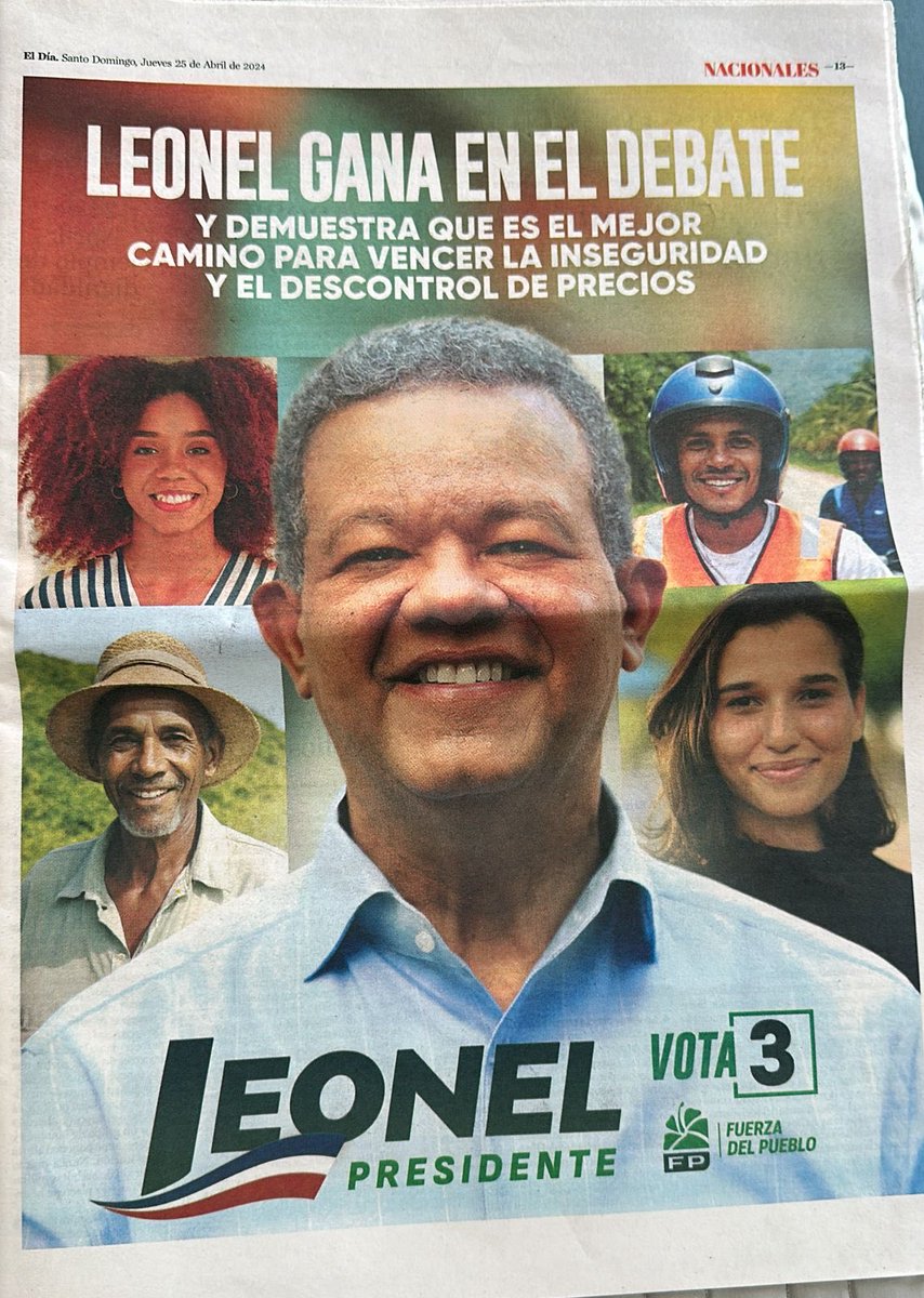 El Pueblo Dominicano Necesita Que Vuelva @LeonelFernandez Próximo Presidente En Mayo #Vota3