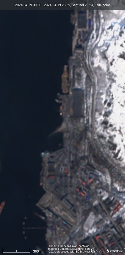 Russian navy aircraft carrying battle cruiser Adm. Kuznetsov, still docked in Murmansk... Still.