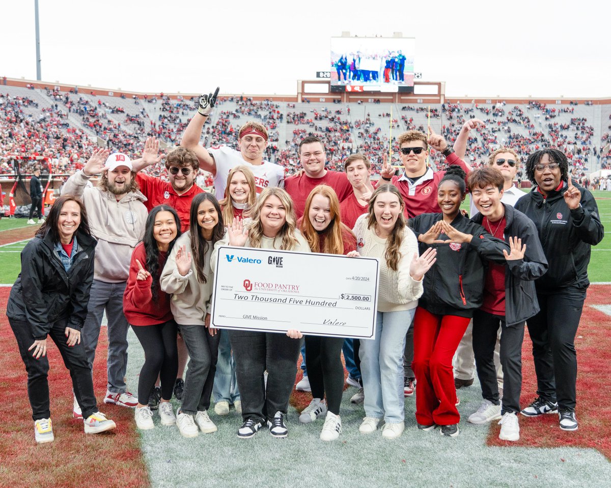 Sooner Magic at Work Thank you to the many OU organizations and @ValeroEnergy for helping equip the OU Food Pantry with supplies and donations through GIVE Mission this spring. #BoomerSooner