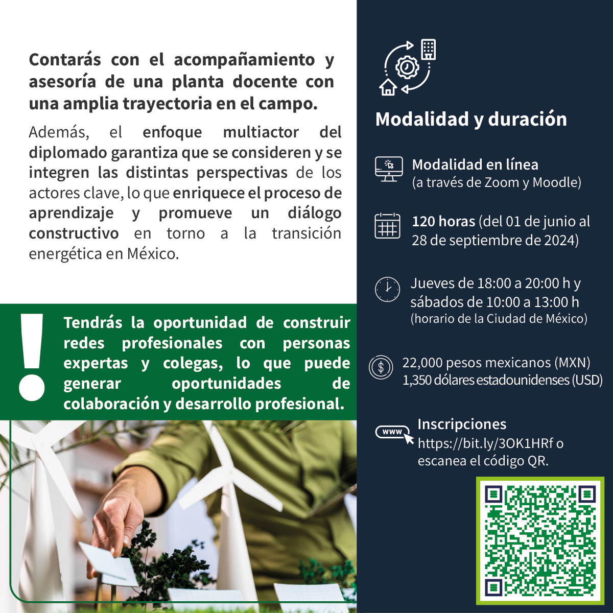 📢 #InscripcionesAbiertas. ¿Cuáles son los retos para impulsar la transición energética en nuestro país? Descúbrelo en el #DiplomadoInternacional en Nuevas perspectivas sobre la #TransiciónEnergética en #México. ℹ️ bit.ly/3OK1HRf ✍🏻 bit.ly/49zVLm6