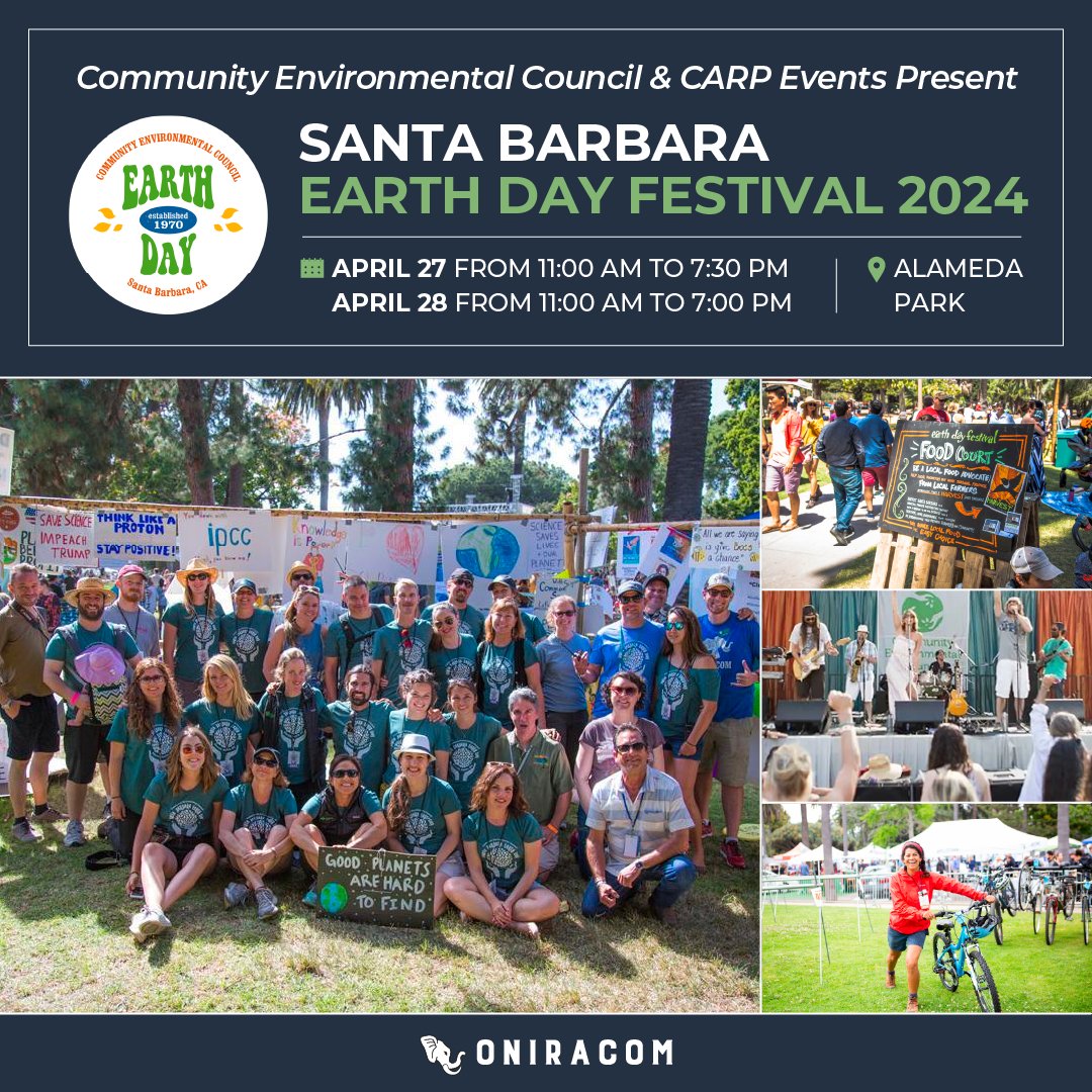 🌍 Join us at #SantaBarbara’s Earth Day Festival on April 27-28, presented by <a href="/CECSB/">CEC SB</a> and co-produced with CarpEvents. This year’s theme is PLANET VS PLASTICS, advocating for a UN Treaty on Plastic Pollution by 2024. Oniracom is proud to support CEC for 14 years! #EarthDay