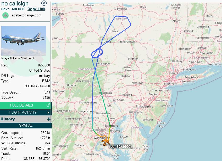 SirListenalot's tweet photo. #B742 #VC25 #SAM46 inbound Andrews after a round trip https://t.co/jrMAJ5I5im