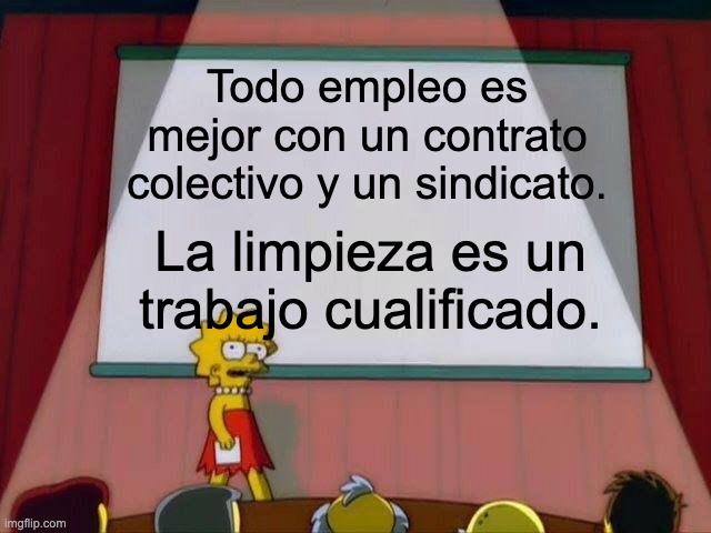 Lisa tiene toda la razón, los y las janitors somos profesionales y todas estamos mejor con un contrato y nuestro sindicato 🧹✊🏿✊🏽✊🏻 #JusticeForJanitors