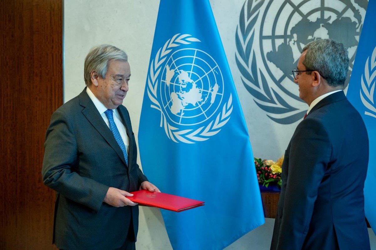 مندوب #تركيا الدائم لدى الأمم المتحدة السفير أحمد يلدز يقدّم أوراق تعيينه إلى الأمين العام للأمم المتحدة أنطونيو غوتيريش