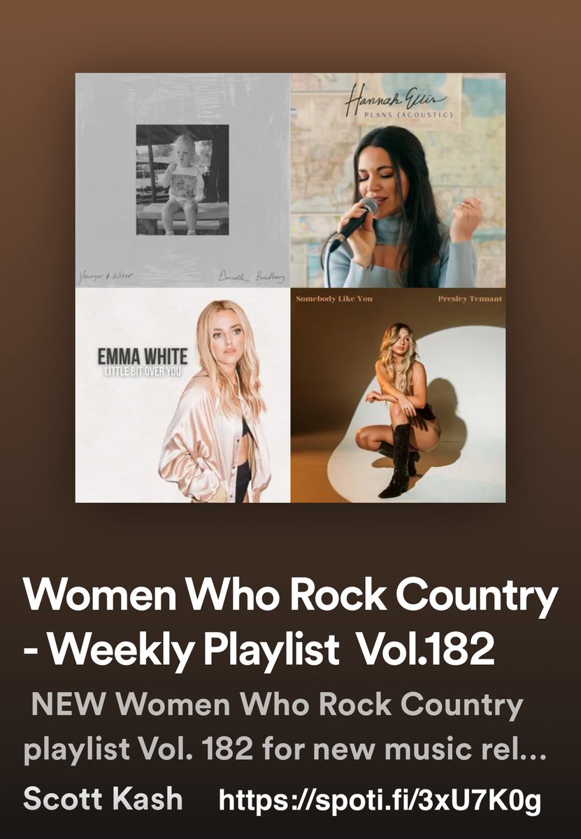NEW #WomenWhoRockCountry playlist for new releases from across the pond by
@ParisAdamsMusic
@LisaMcHughx
@harleymoonkemp
@mayalaneuk
@theshiresuk
@estevensmusic
@HelenaMace
@BR00KELAW
+MORE

#Spotify
spoti.fi/3xU7K0g

#NewMusic2024 #Country @rt_tsb