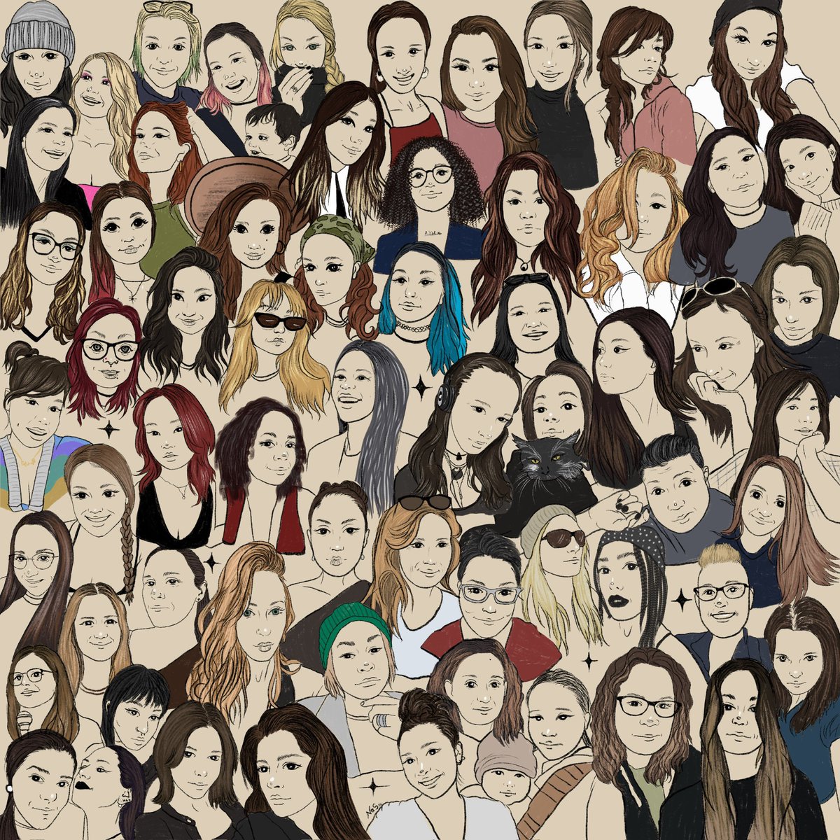 How many #CardanoGirls can you spot and name in the picture?? Artist: @nastaranafshani ❤️‍🔥