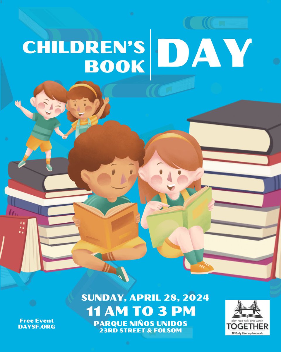 Attention families! Come celebrate “Children's Day, Book Day” on Sunday, April 28 from 11am to 3pm at Parque Niños Unidos! Get ready for a day full of fun: there will be local artists, cultural dances, stories and many more activities for the children. Do not miss it!