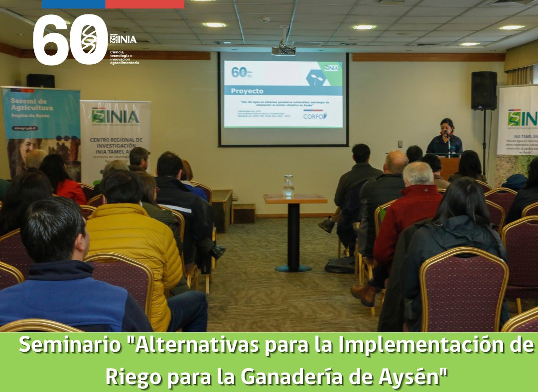 INIA_TAMELAIKE's tweet photo. Queremos agradecer a los asistentes al Seminario “Alternativas para la Implementación de Riego para la Ganadería de Aysén”,que nos permitió  abordar las diversas estrategias para la implementación de sistemas de riego a nivel regional. https://t.co/DI8mY2rt5g