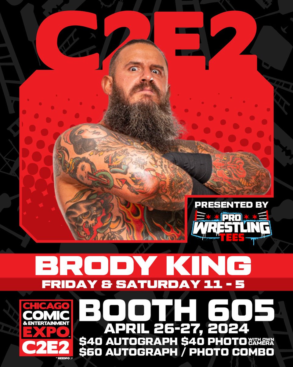 Schedule Update! @Brodyxking will be with us at @c2e2 Friday AND Saturday!